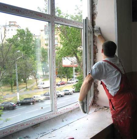 Монтаж металлопластикового окна